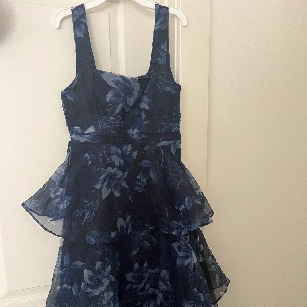 Blue Floral Midi Dress | Lulus